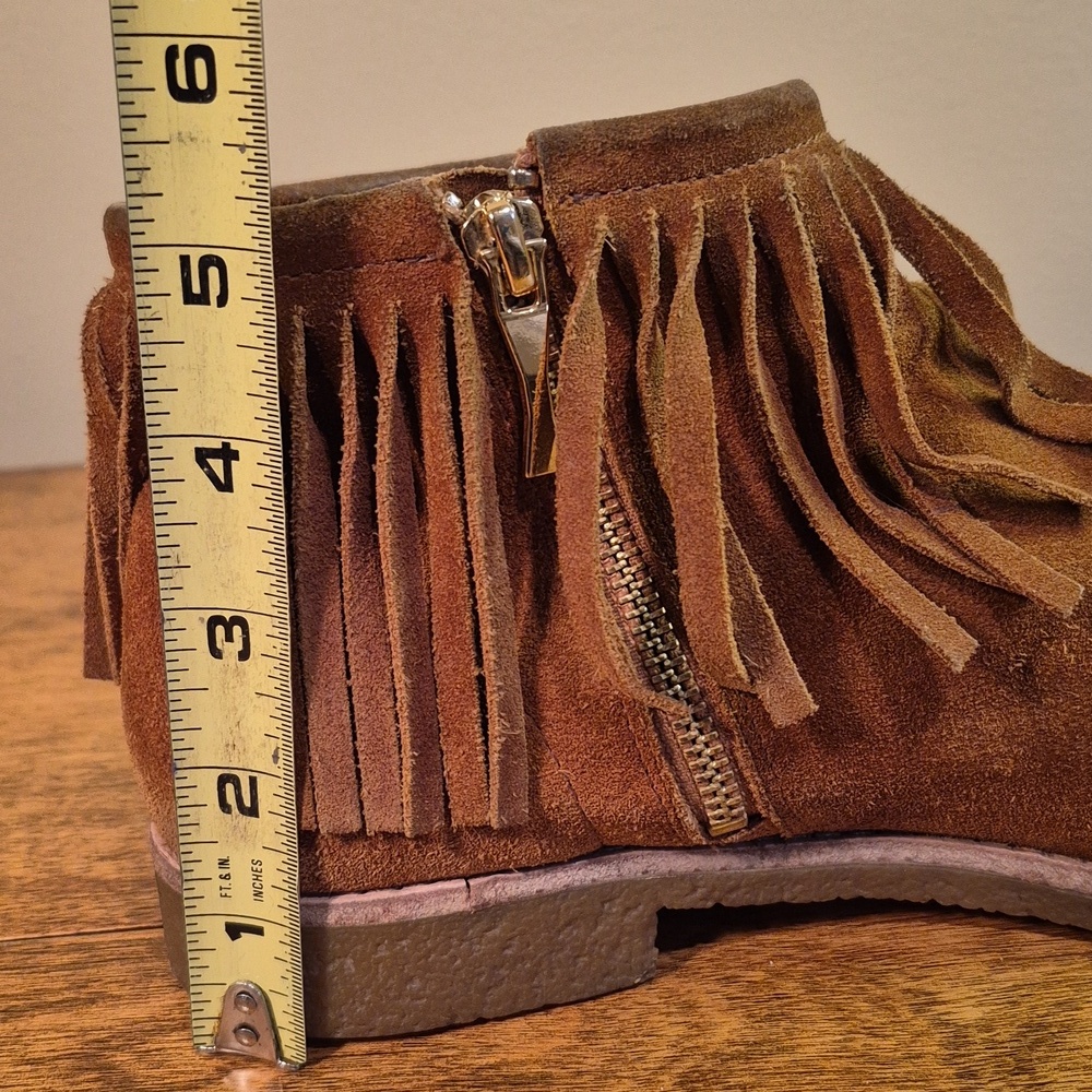 KATE SPADE 'Betsie' Suede Flat Boho Fringe Ankle Boots, Size 8.5M - Picture 8 of 16